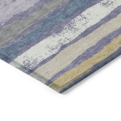 LOOMLAN Rugs Sylira Purple Washable Indoor-Outdoor Rug