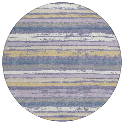 LOOMLAN Rugs Sylira Purple Washable Indoor-Outdoor Rug