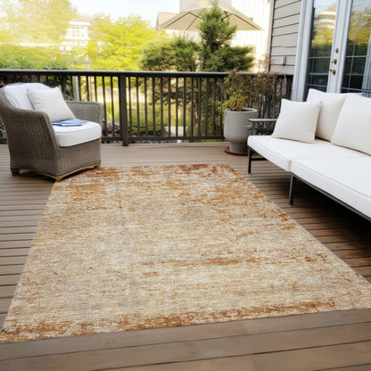 LOOMLAN Rugs Sylvaine Orange Washable Indoor-Outdoor Rug