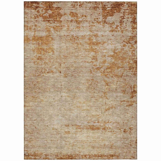 LOOMLAN Rugs Sylvaine Orange Washable Indoor-Outdoor Rug