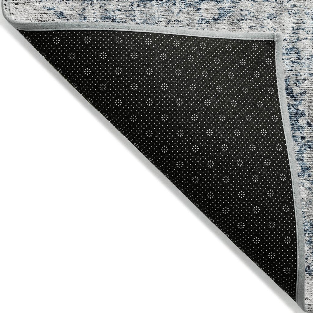 LOOMLAN Rugs Sylvia Blue Washable Indoor-Outdoor Rug