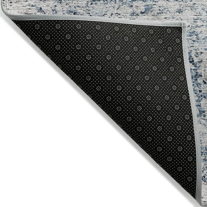 LOOMLAN Rugs Sylvia Blue Washable Indoor-Outdoor Rug