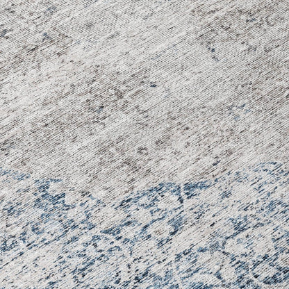 LOOMLAN Rugs Sylvia Blue Washable Indoor-Outdoor Rug