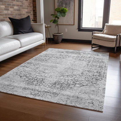 LOOMLAN Rugs Sylvia Gray Washable Indoor-Outdoor Rug