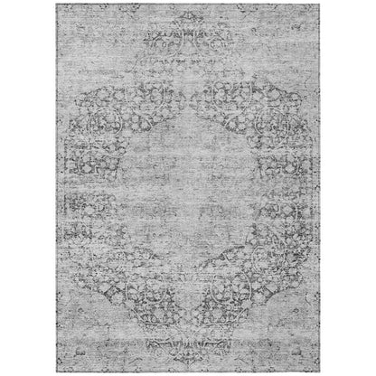 LOOMLAN Rugs Sylvia Gray Washable Indoor-Outdoor Rug