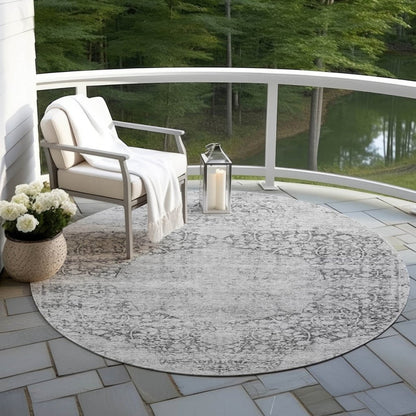 LOOMLAN Rugs Sylvia Gray Washable Indoor-Outdoor Rug