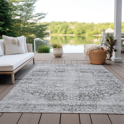 LOOMLAN Rugs Sylvia Gray Washable Indoor-Outdoor Rug