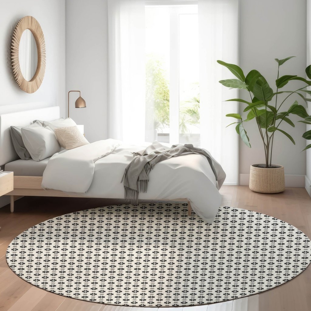 LOOMLAN Rugs Symara Ivory Washable Indoor-Outdoor Rug