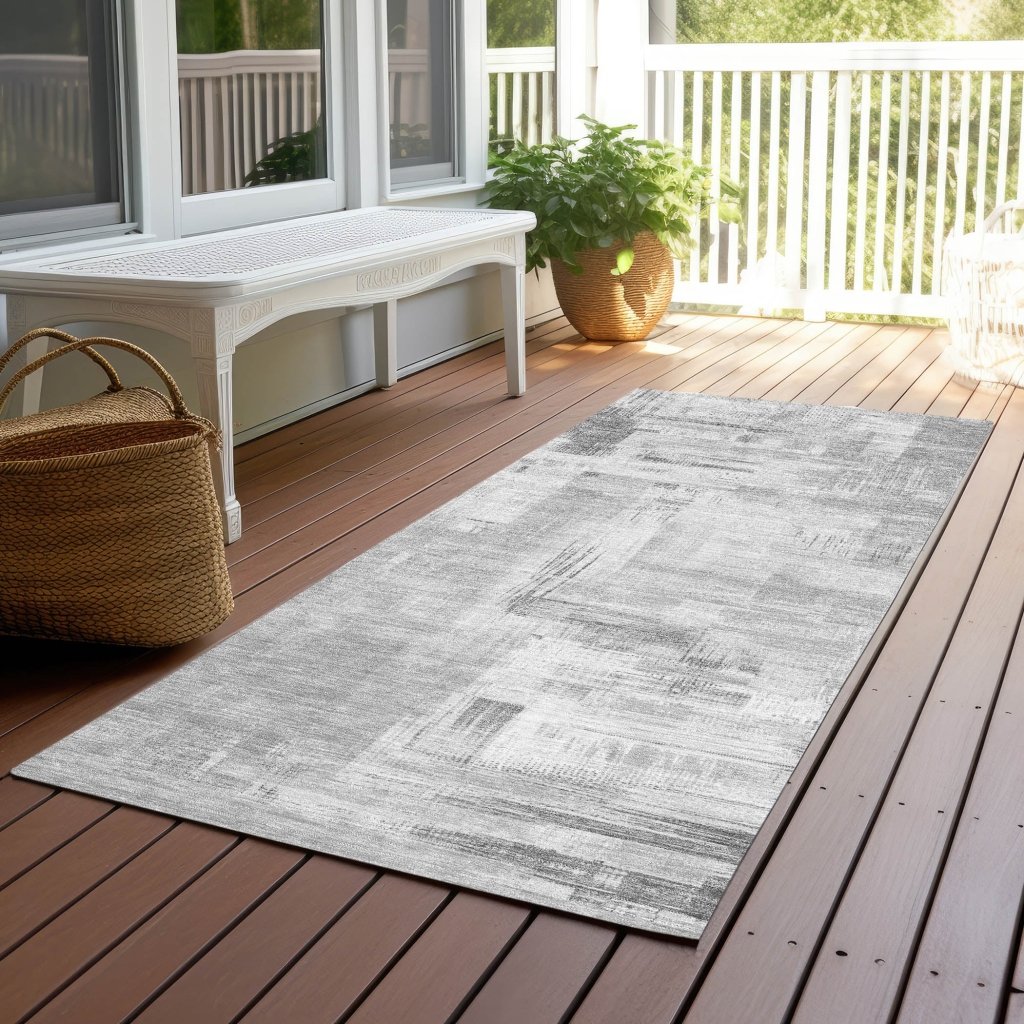 LOOMLAN Rugs Syrene Gray Washable Indoor-Outdoor Rug