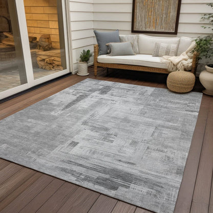 LOOMLAN Rugs Syrene Gray Washable Indoor-Outdoor Rug
