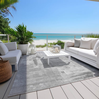 LOOMLAN Rugs Syrene Gray Washable Indoor-Outdoor Rug