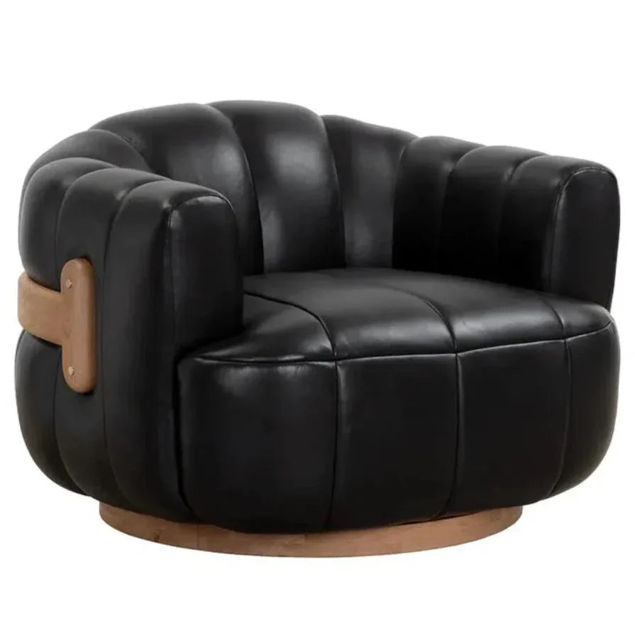 SUNPAN Tadeo Leather Swivel Lounge Chair