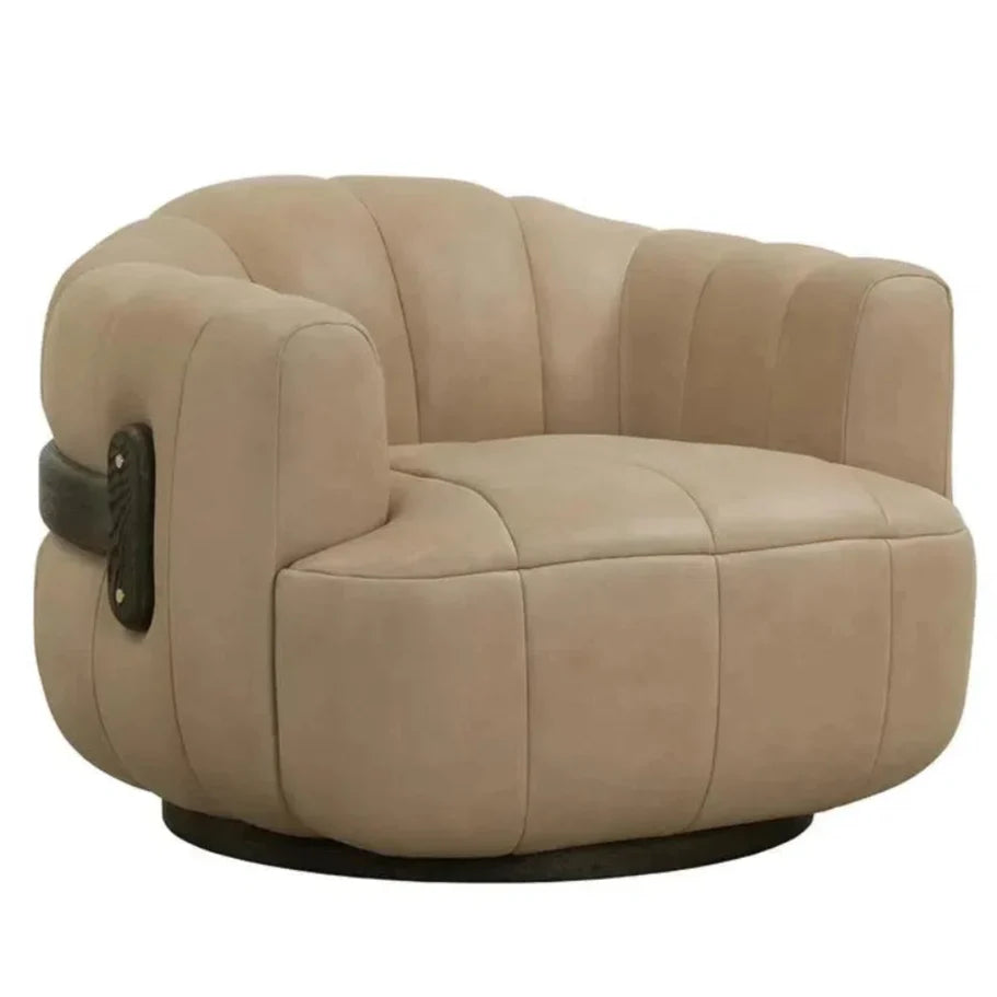 SUNPAN Tadeo Leather Swivel Lounge Chair