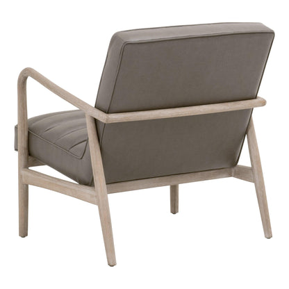 Tahoe Club Chair Gray Upholstery and Oak Wood - Sideboards and Things Accents_Natural, Accents_Tufted, Brand_Essentials For Living, Color_Gray, Color_Taupe, Finish_Natural, Materials_Upholstery, Product Type_Club Chair, Seat Material_Upholstery, Upholstery Type_Vegan Leather, Wood Species_Oak