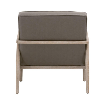 Tahoe Club Chair Gray Upholstery and Oak Wood - Sideboards and Things Accents_Natural, Accents_Tufted, Brand_Essentials For Living, Color_Gray, Color_Taupe, Finish_Natural, Materials_Upholstery, Product Type_Club Chair, Seat Material_Upholstery, Upholstery Type_Vegan Leather, Wood Species_Oak