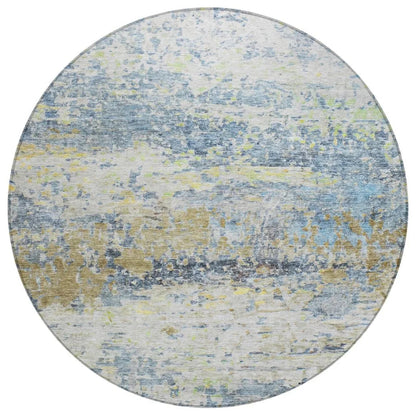 LOOMLAN Rugs Talia Blue Washable Indoor-Outdoor Rug