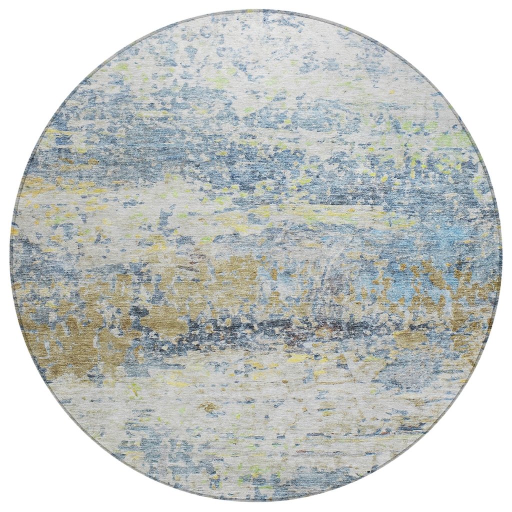 LOOMLAN Rugs Talia Blue Washable Indoor-Outdoor Rug