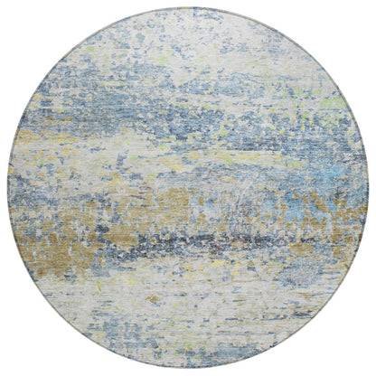 LOOMLAN Rugs Talia Blue Washable Indoor-Outdoor Rug