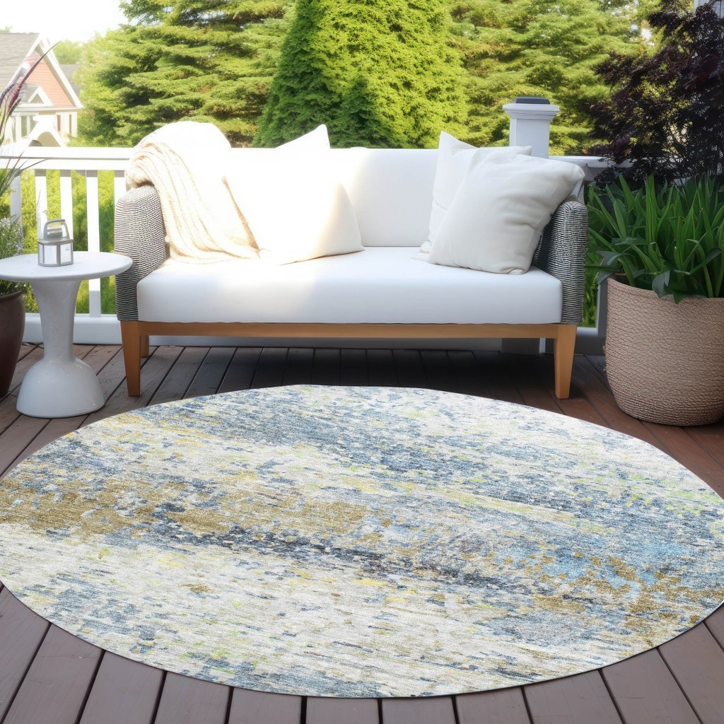 LOOMLAN Rugs Talia Blue Washable Indoor-Outdoor Rug