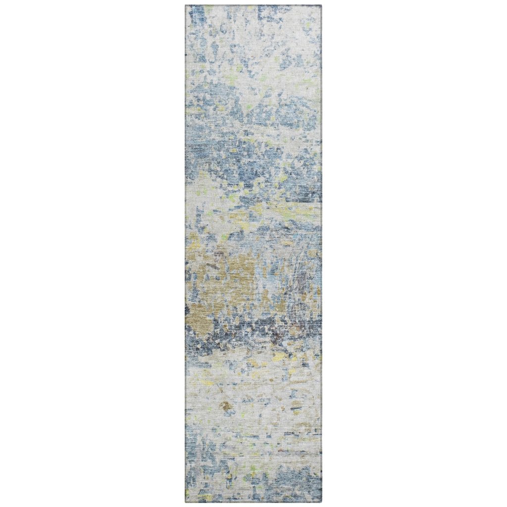LOOMLAN Rugs Talia Blue Washable Indoor-Outdoor Rug
