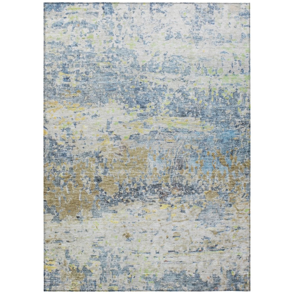 LOOMLAN Rugs Talia Blue Washable Indoor-Outdoor Rug