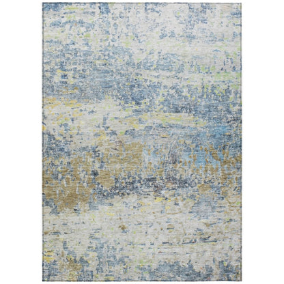 LOOMLAN Rugs Talia Blue Washable Indoor-Outdoor Rug