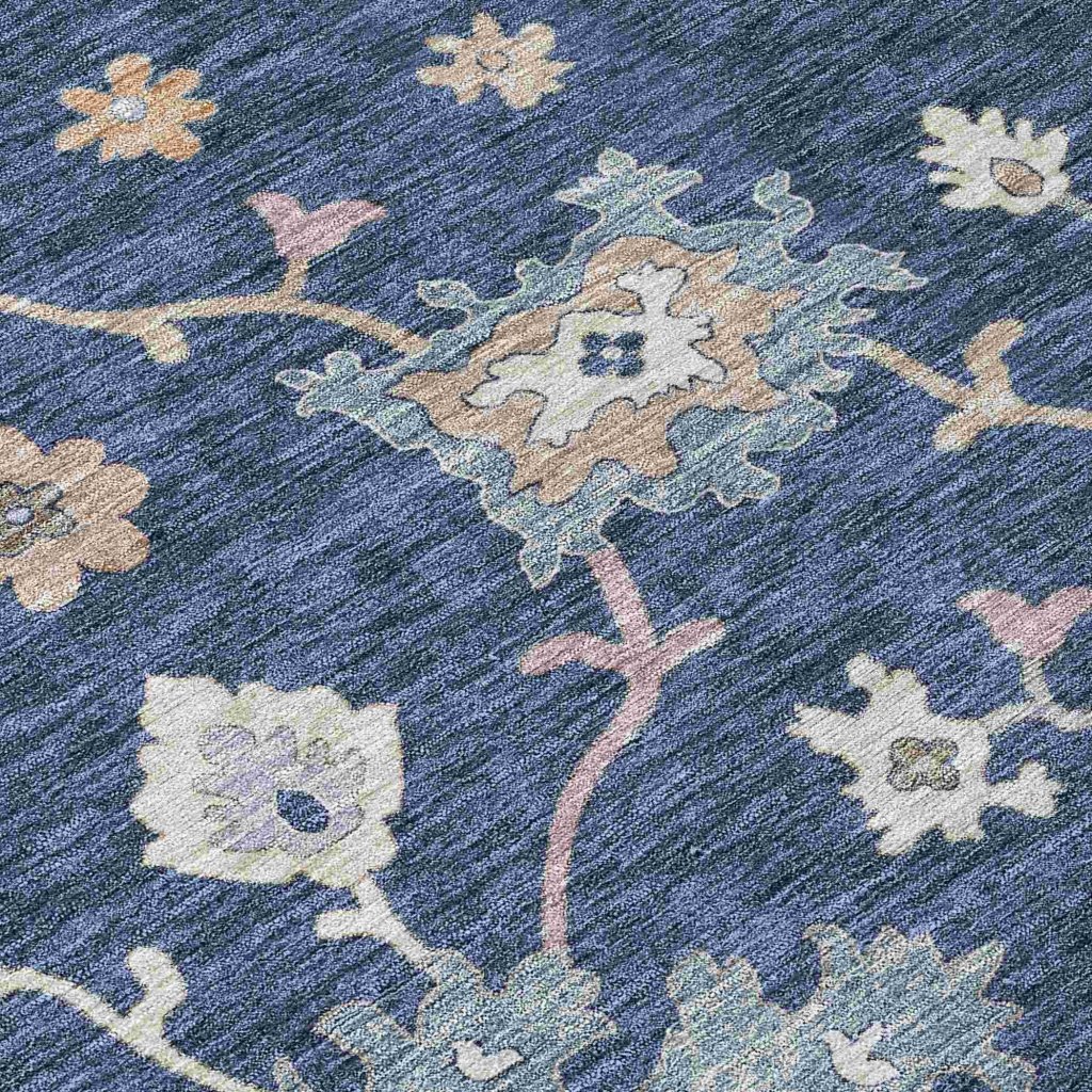 LOOMLAN Rugs Talitha Blue Washable Indoor-Outdoor Rug