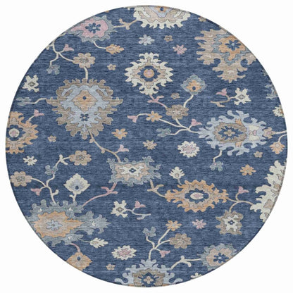 LOOMLAN Rugs Talitha Blue Washable Indoor-Outdoor Rug