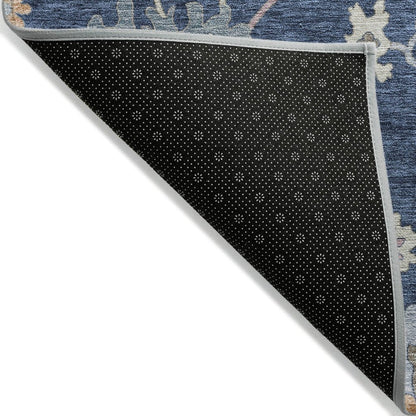 LOOMLAN Rugs Talitha Blue Washable Indoor-Outdoor Rug