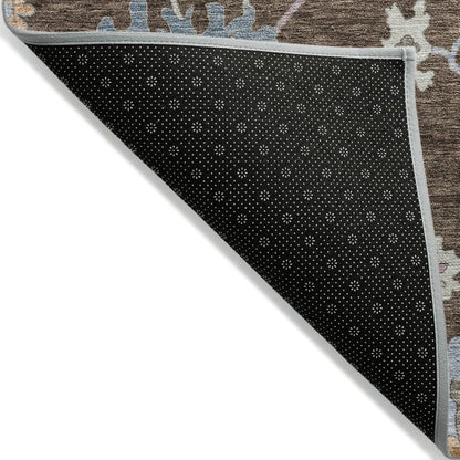 LOOMLAN Rugs Talitha Brown Washable Indoor-Outdoor Rug