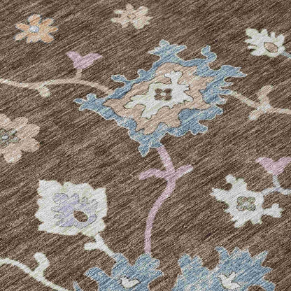 LOOMLAN Rugs Talitha Brown Washable Indoor-Outdoor Rug