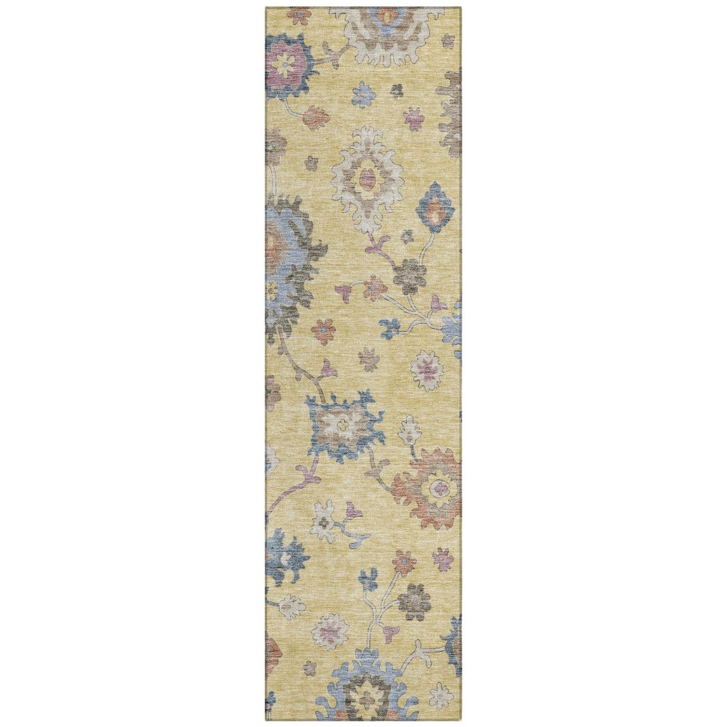 LOOMLAN Rugs Talitha Gold Washable Indoor-Outdoor Rug