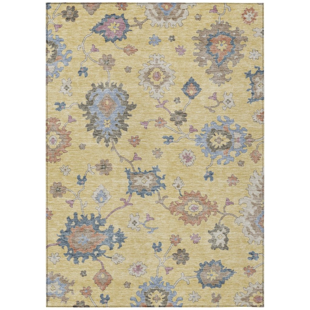 LOOMLAN Rugs Talitha Gold Washable Indoor-Outdoor Rug