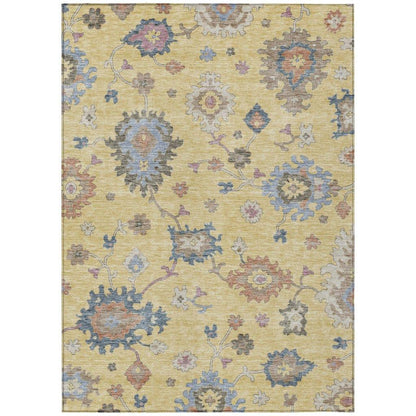LOOMLAN Rugs Talitha Gold Washable Indoor-Outdoor Rug