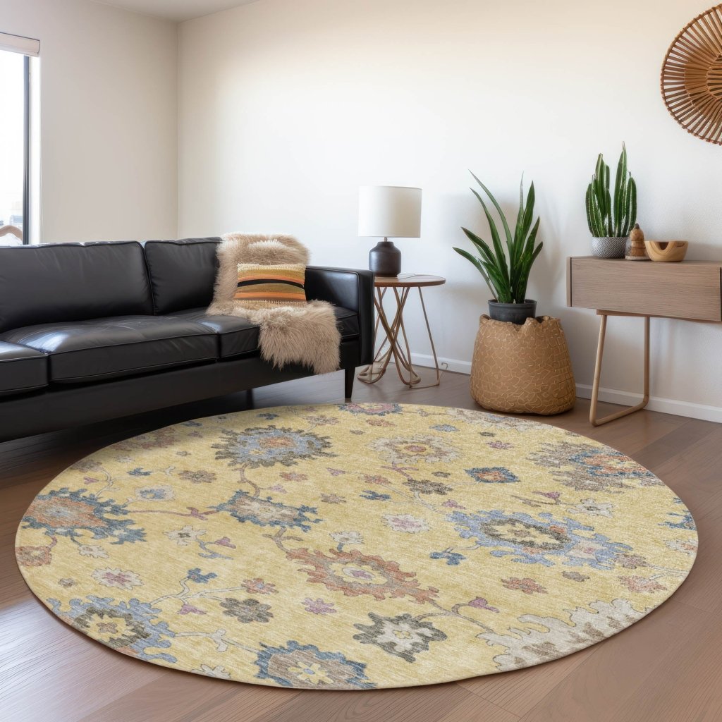 LOOMLAN Rugs Talitha Gold Washable Indoor-Outdoor Rug