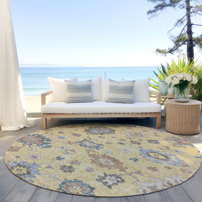 LOOMLAN Rugs Talitha Gold Washable Indoor-Outdoor Rug