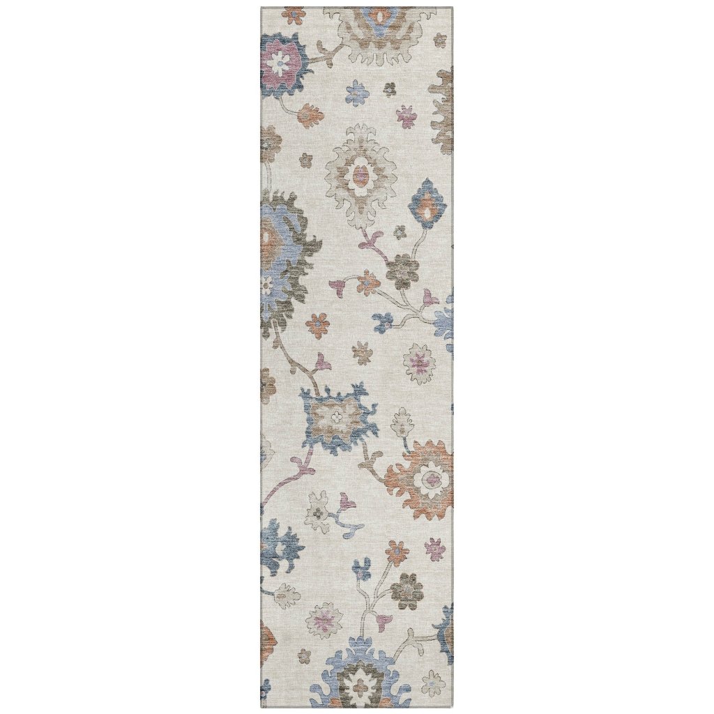 LOOMLAN Rugs Talitha Ivory Washable Indoor-Outdoor Rug