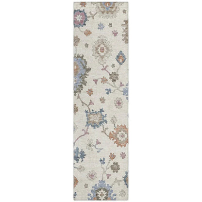 LOOMLAN Rugs Talitha Ivory Washable Indoor-Outdoor Rug