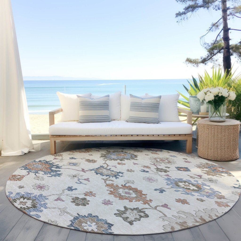 LOOMLAN Rugs Talitha Ivory Washable Indoor-Outdoor Rug