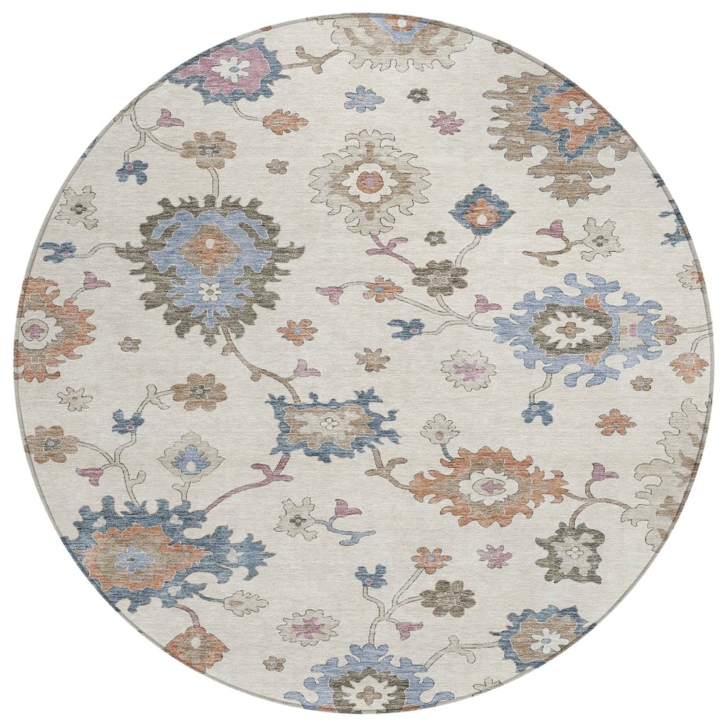LOOMLAN Rugs Talitha Ivory Washable Indoor-Outdoor Rug