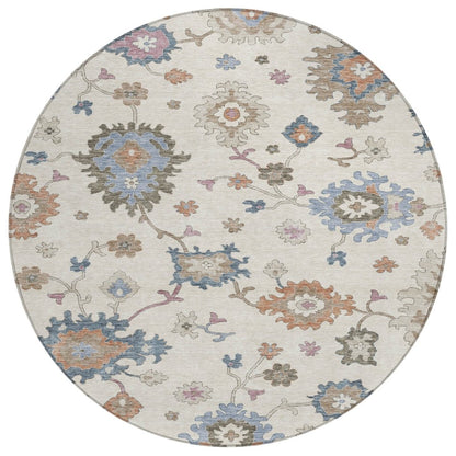 LOOMLAN Rugs Talitha Ivory Washable Indoor-Outdoor Rug