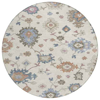 LOOMLAN Rugs Talitha Ivory Washable Indoor-Outdoor Rug