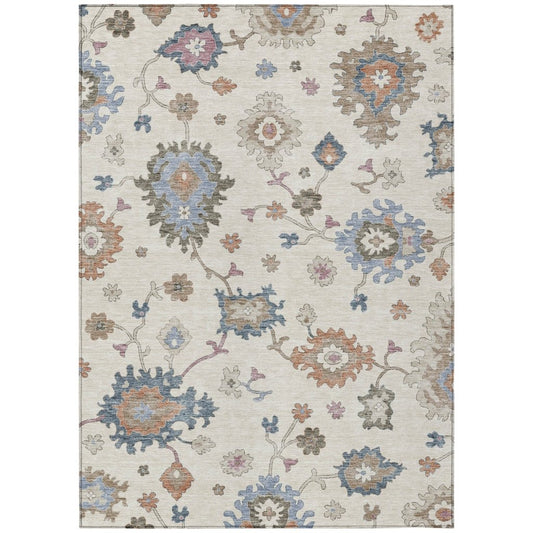 LOOMLAN Rugs Talitha Ivory Washable Indoor-Outdoor Rug