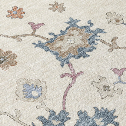 LOOMLAN Rugs Talitha Ivory Washable Indoor-Outdoor Rug