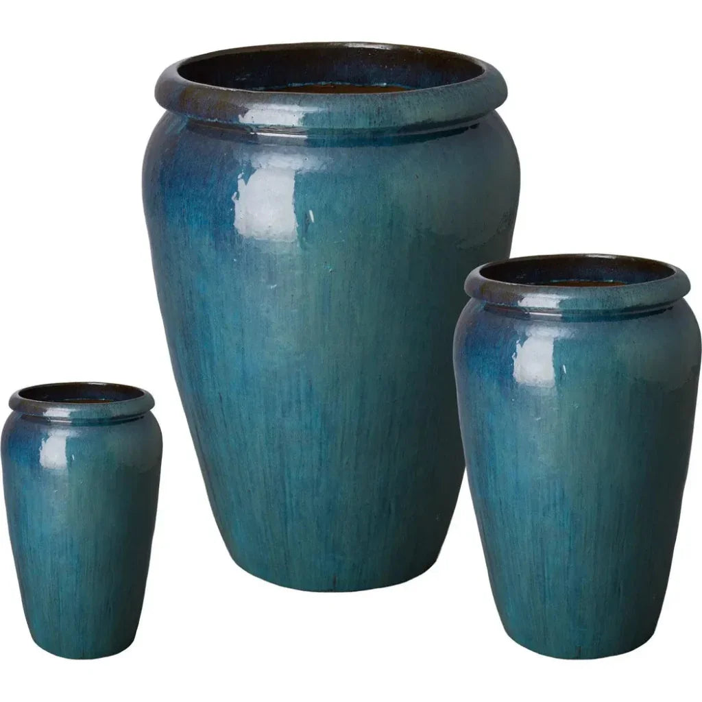 Tall Ceramic Round Planter - LOOMLAN - Emissary - Planters