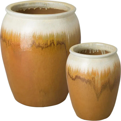 Tall Round Ceramic Planter