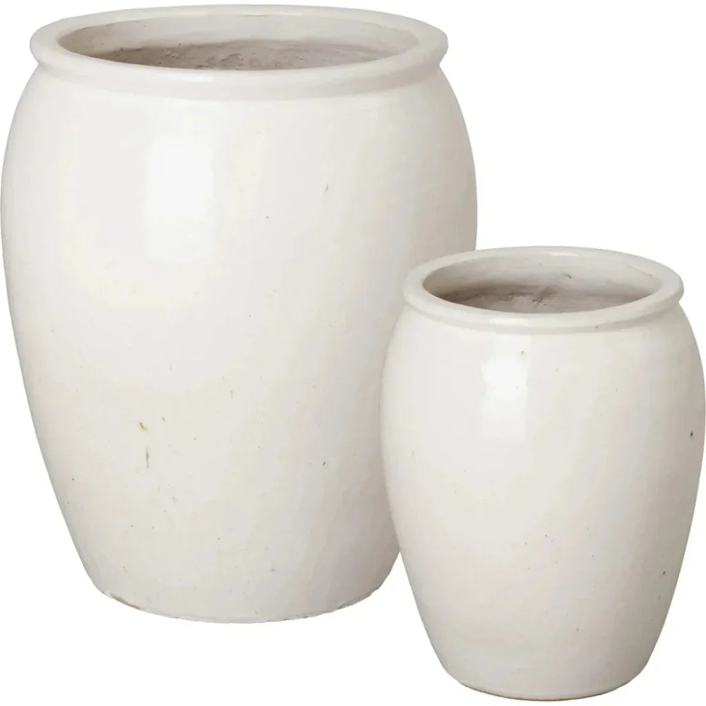 Tall Round Ceramic Planter - LOOMLAN - Emissary - Planters