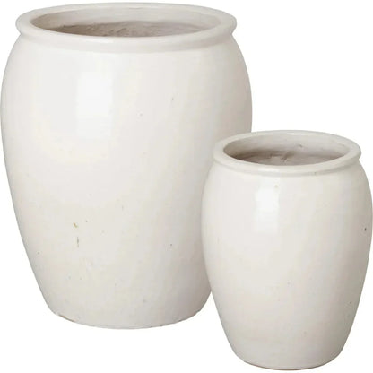 Tall Round Ceramic Planter - LOOMLAN - Emissary - Planters