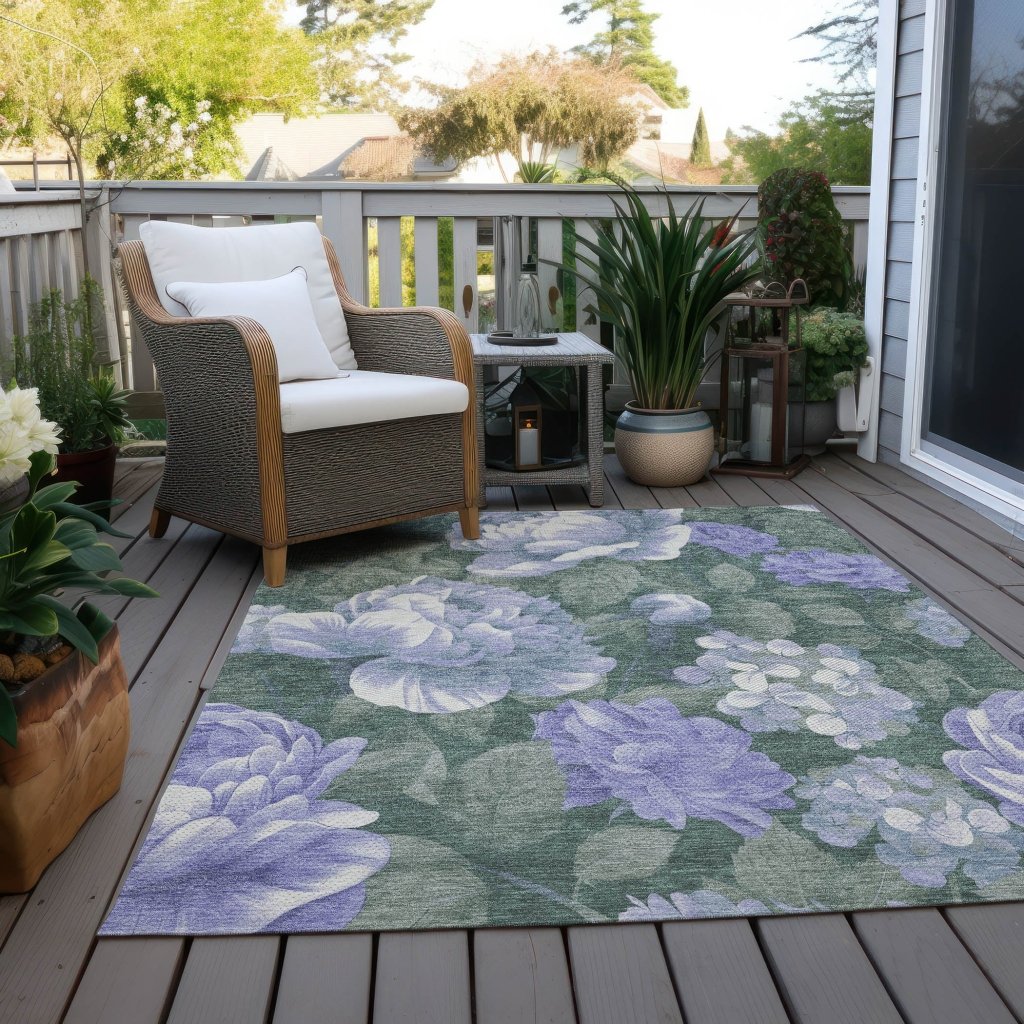 LOOMLAN Rugs Tanarra Purple Washable Indoor-Outdoor Rug