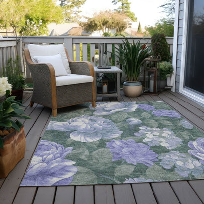 LOOMLAN Rugs Tanarra Purple Washable Indoor-Outdoor Rug